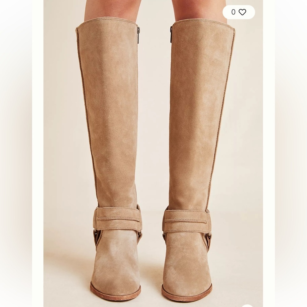 FRYE Anthropologie Suede Essa Seam Harness Tall Knee Boots Sz 6.5 NWOT - Picture 3 of 13